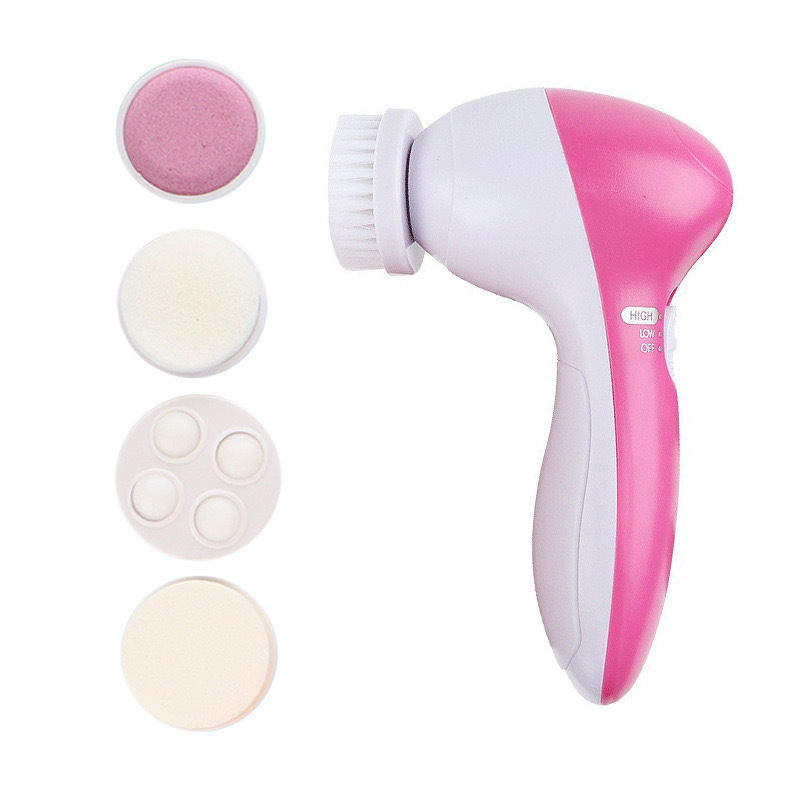 Cross-border Five-in-One Face Washing Brush Electric Cleanser Facial Beauty Instrument Pore Shrinking Cleaner Facial Face Washing Brush