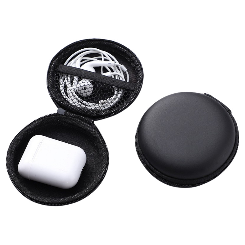 In-Stock Eva Earphone Storage Bag Portable Round Bluetooth Earphone Case Small Zipper Pouch Packaging Portable Storage
