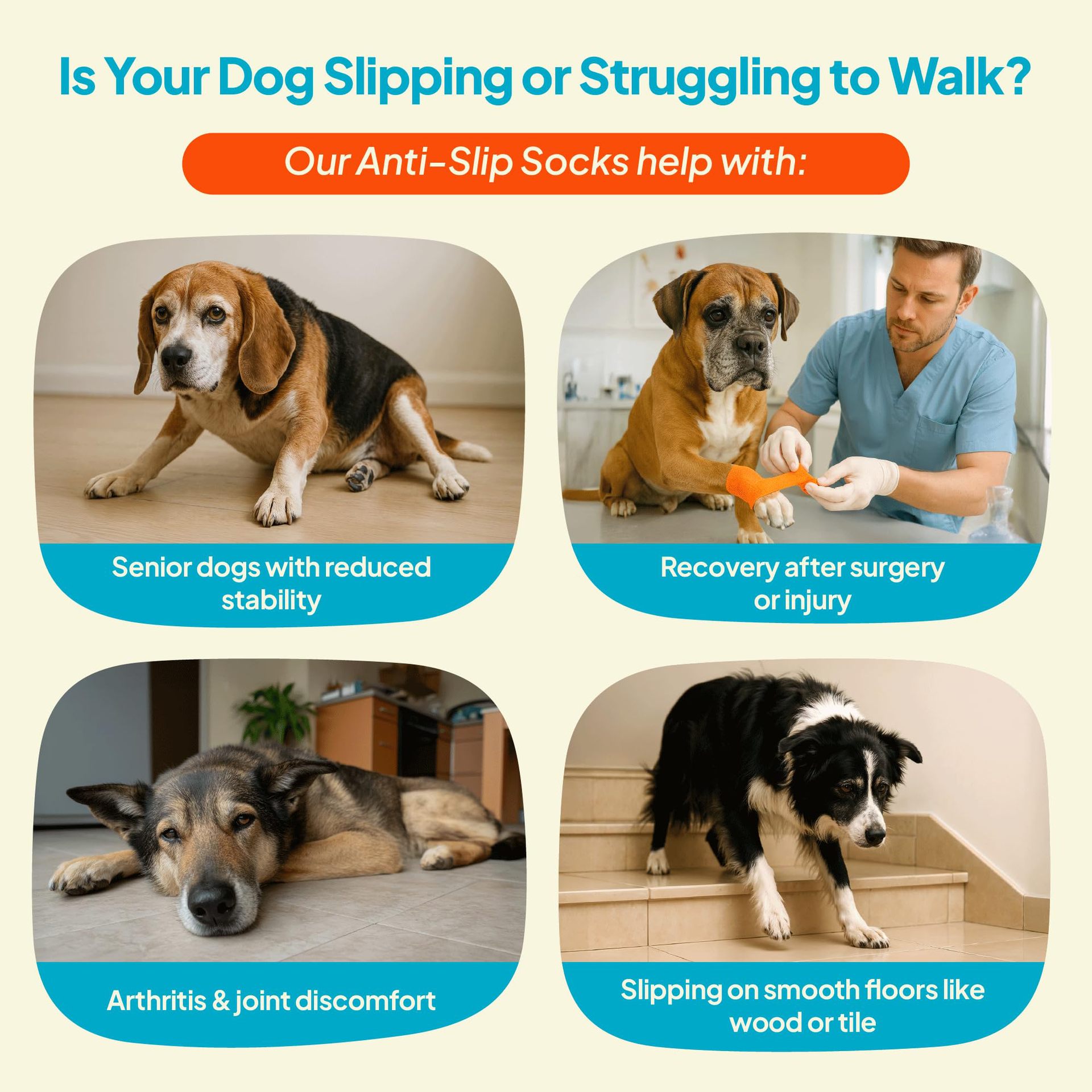 Cross-Border New Pet Socks, Non-Slip Dog Socks, Velcro to Prevent Licking, Protect Paws, Outdoor Dog Socks