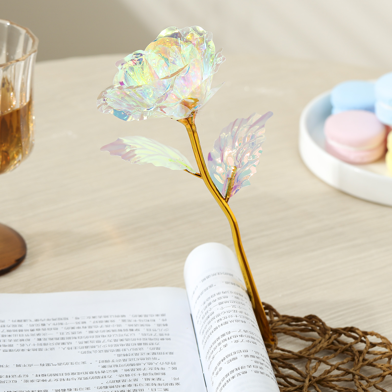 18cm small size magic color gold rose gift box gift accessories wholesale Valentine's Day plastic cover floret