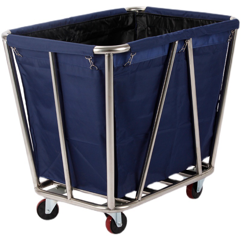 Tapered Cloth Car Hotel Room Service Car Laundry Collection Trolley Thickened Stainless Steel Dirty Cloth Recovery Car