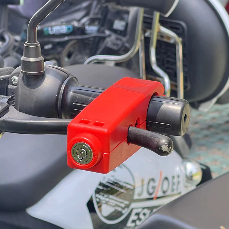 Universal Motorcycle Lock, Throttle Lock, Scooter Anti-Theft Horn Lock, Electric Vehicle Brake Lock, Portable Three-Hole Handlebar Lock