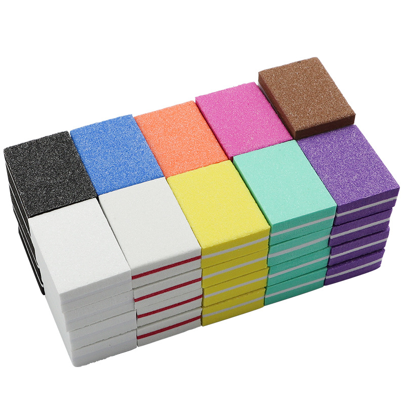 Mini sponge file tofu block small size high elastic sponge polishing sponge nail file polishing tofu block nail tools