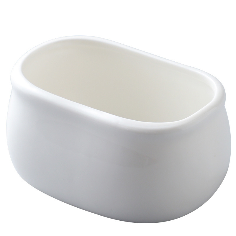Ceramic Sugar Bowl Dan-shaped Dish Sauce Dish Bathtub Bowl Hotel Western Food Special Sugar Bowl Sugar Cup White Porcelain Salad Dish
