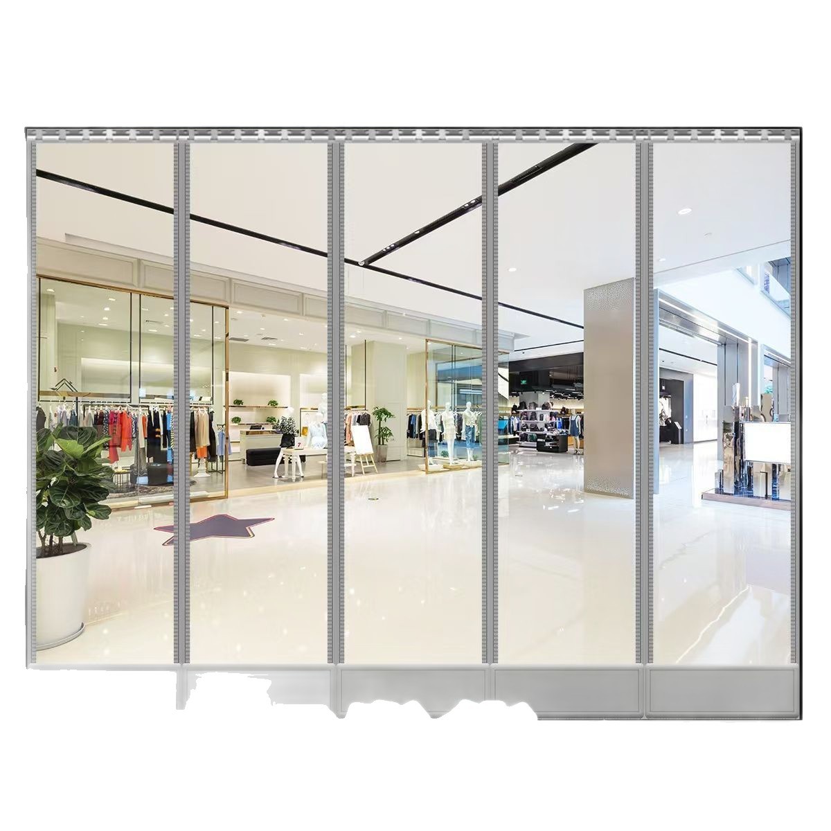 Air Conditioning Curtain Soft Door Curtain Plastic Magnetic Self-Priming Transparent Pvc Magnetic Windshielding and Warm Commercial Door Curtain Universal for All Seasons