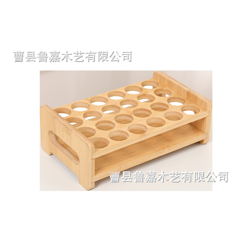 In-Stock Bamboo 24-Hole Doterra Essential Oil Display Stand Desktop Organizer Nail Polish Display Stand Factory Direct Sale