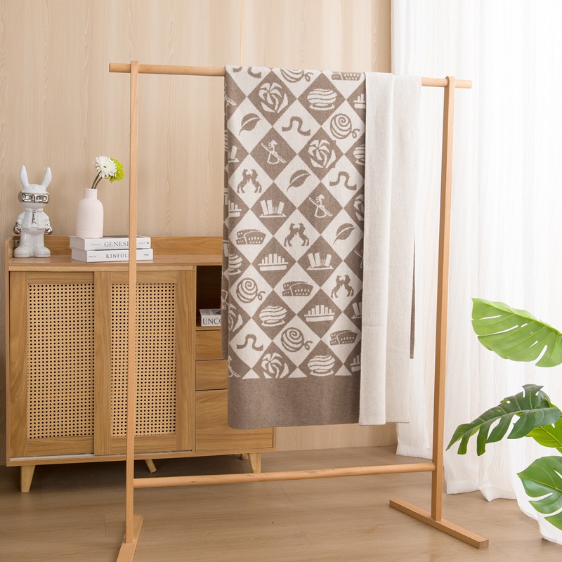 Завод-источник города Ордо, 100% чистый кашемировый плед, подарок при переезде, плед для дивана, плед для сна, авиационный плед