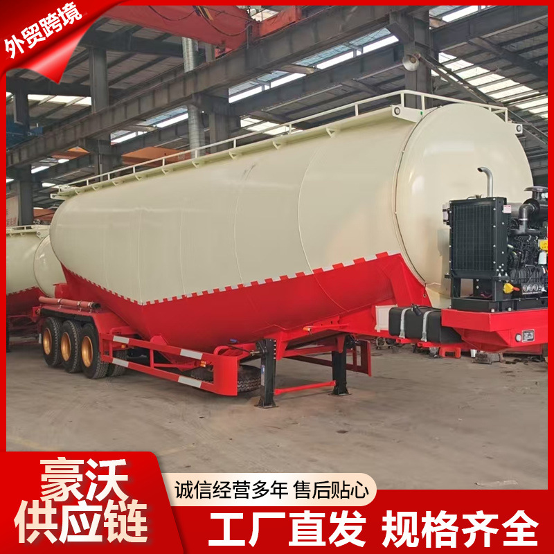 Грузовик-цистерна для транспортировки сыпучего цемента 50 кубов, шасси для полуприцепа, полуприцеп-цистерна