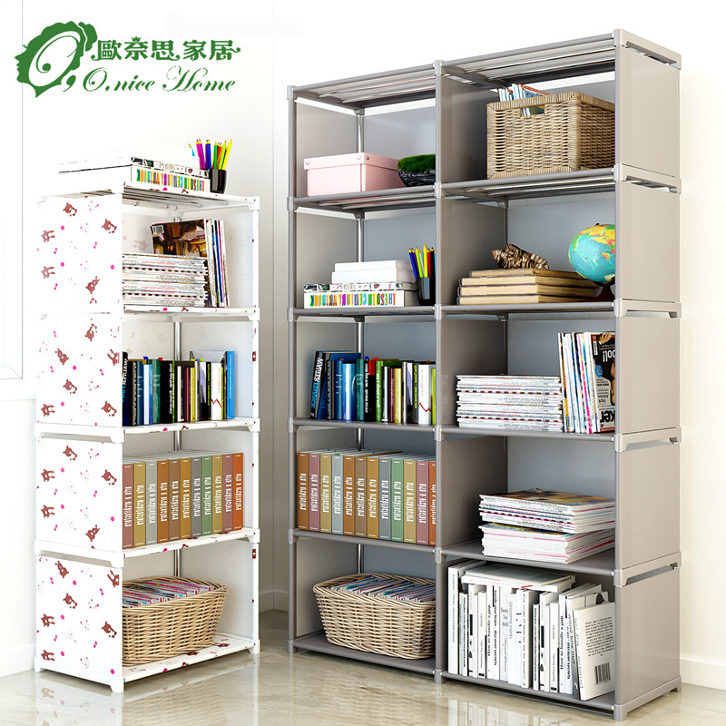 Simple Bookshelf Bookcase Storage Rack Storage Cabinet Economical Floor