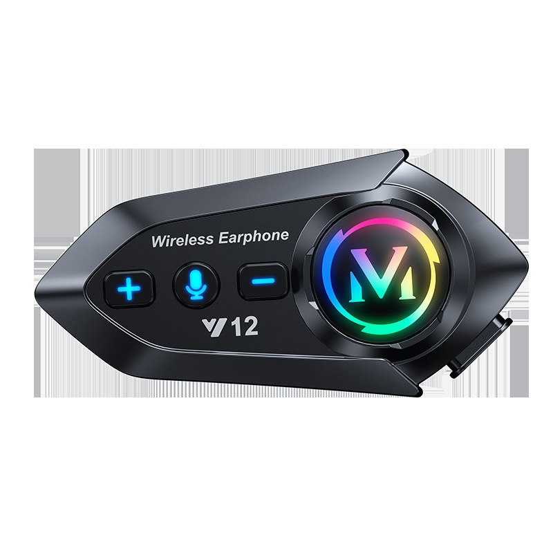 Cross-Border Y12 Motorcycle Helmet Noise Reduction Waterproof Hot Selling Factory Direct Supply Full-Face Bluetooth Headset Riding Equipment