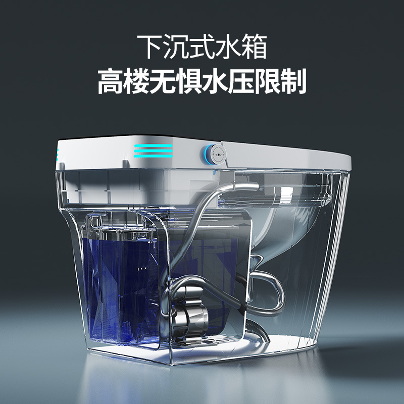 Chaozhou Household Full-automatic Instant-heating Water Pressure-free Integrated Intelligent Toilet Toilet with Aromatherapy Built-in Bubble Shield