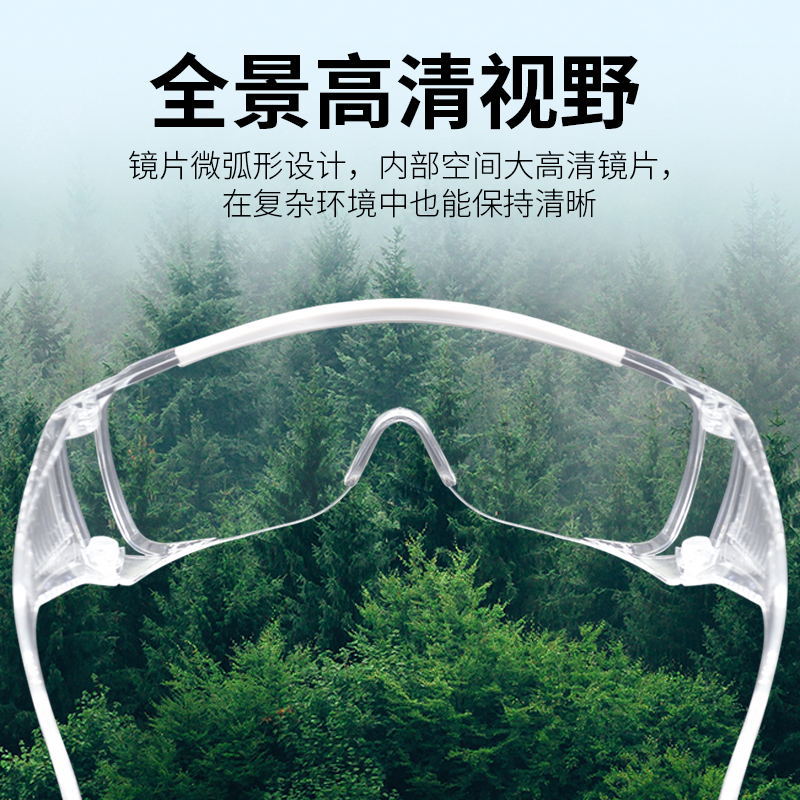 Blind Protective Glasses Pc Anti-Splash Anti-Fog Glasses Dust-Proof and Anti-Uv Laboratory Transparent Goggles