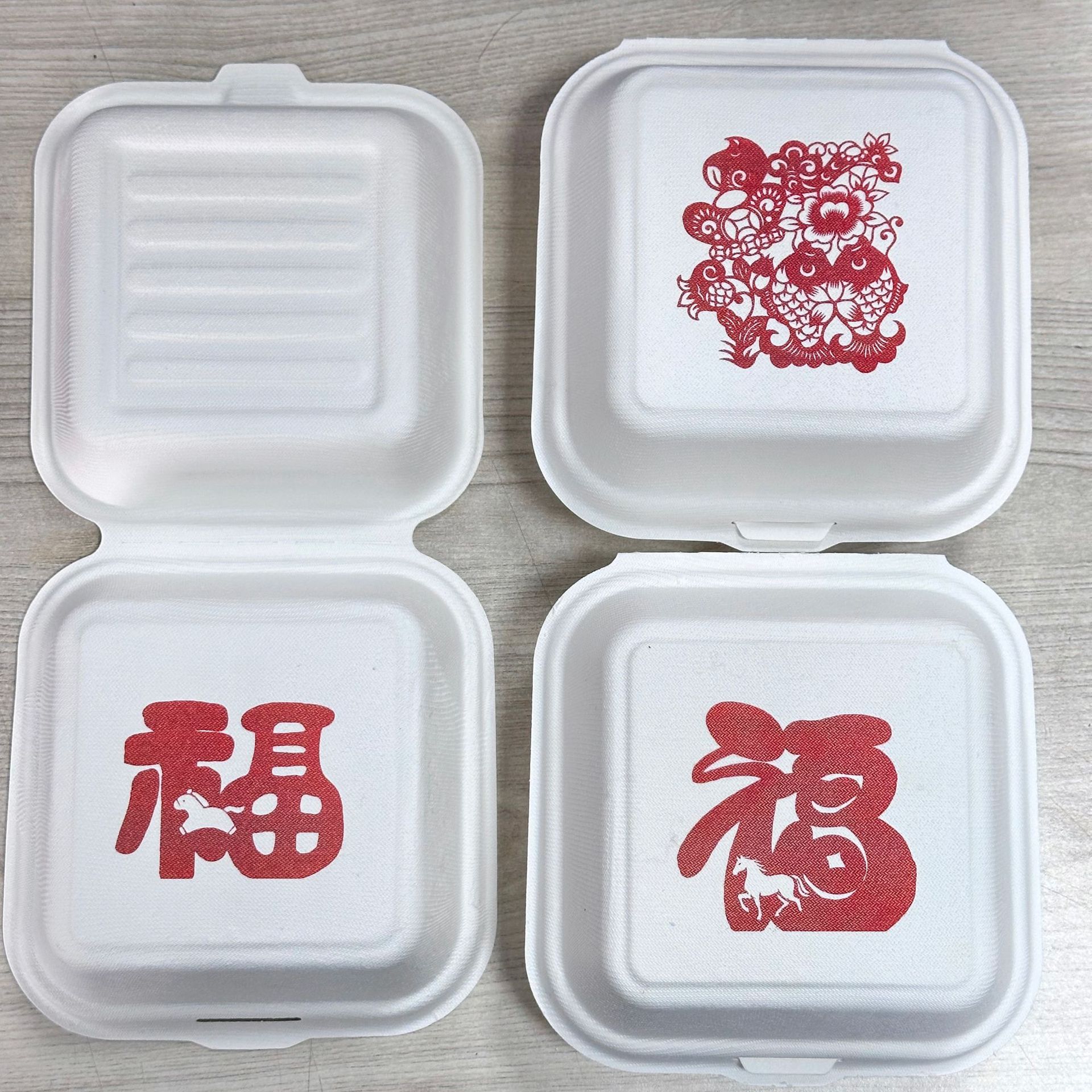 Trendy Butter Rice Cake Packaging Box Cake Bento Thickened Pulp Burger Box Biodegradable Unlockable Box Creative Heatable