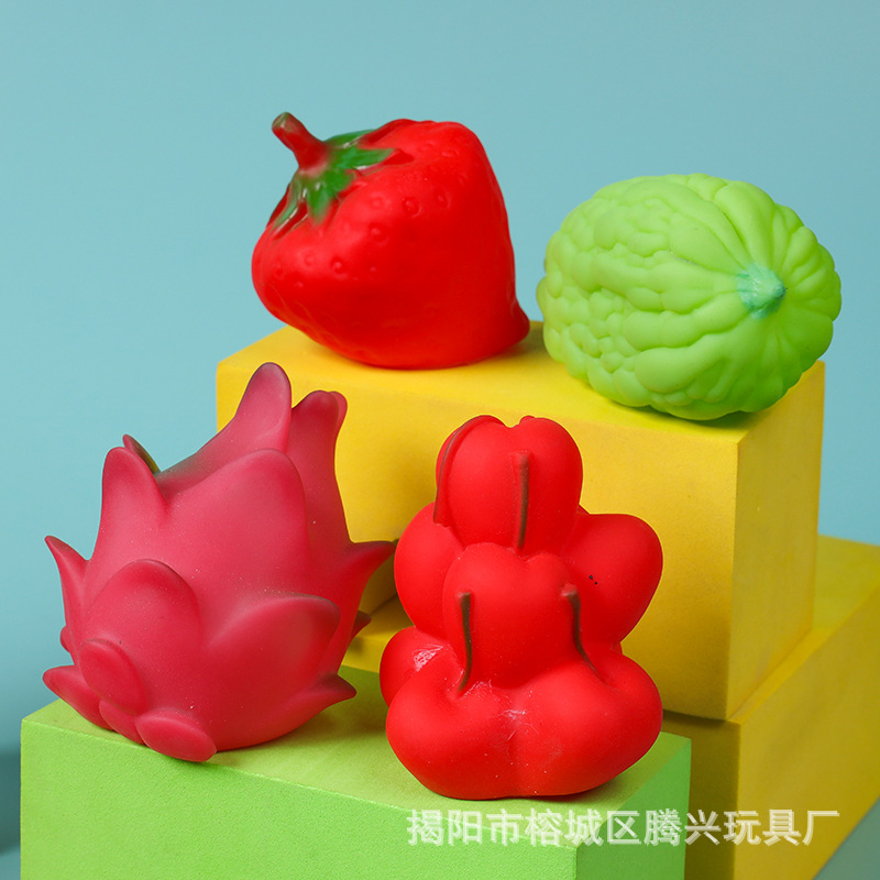 Children's Pinch Call Fruits and Vegetables Voice Toys Kindergarten Simulation Fruits and Vegetables Food Model Gift Photography Props