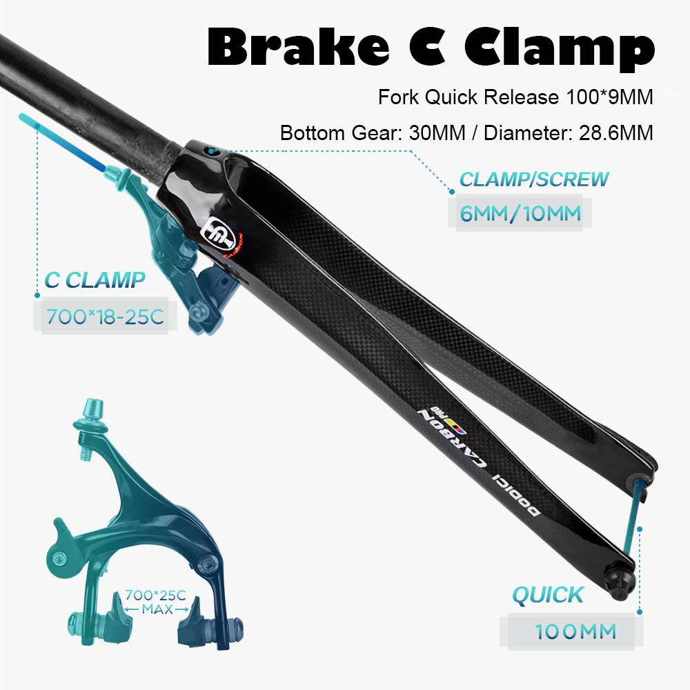 DODICI carbon fiber road front fork 700C race riding carbon front fork bicycle dead flying front fork carbon front fork