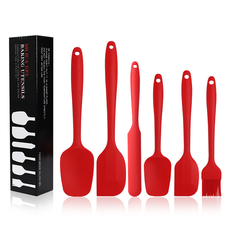 Лучший продаваемый набор из силикона, 6 предметов: лопатка для крема, нож для смешивания, кисть для масла