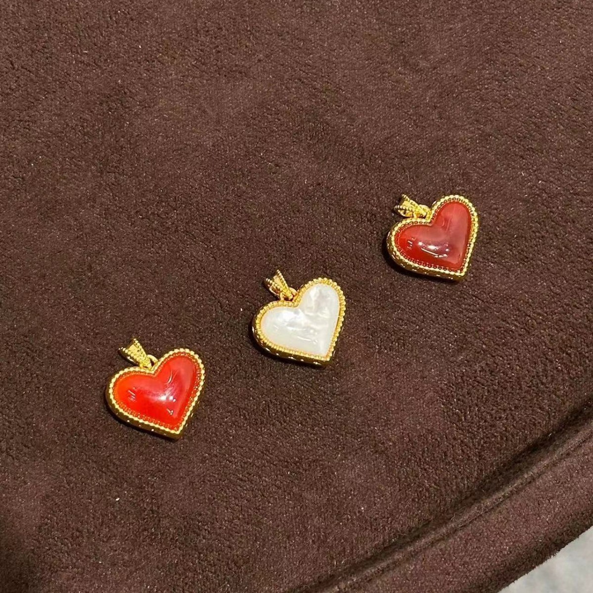 Подвеска в виде сердца из 18K золота с двойной стороной, персиковое сердце, Au750, красное и белое, фабричный прямой подарок