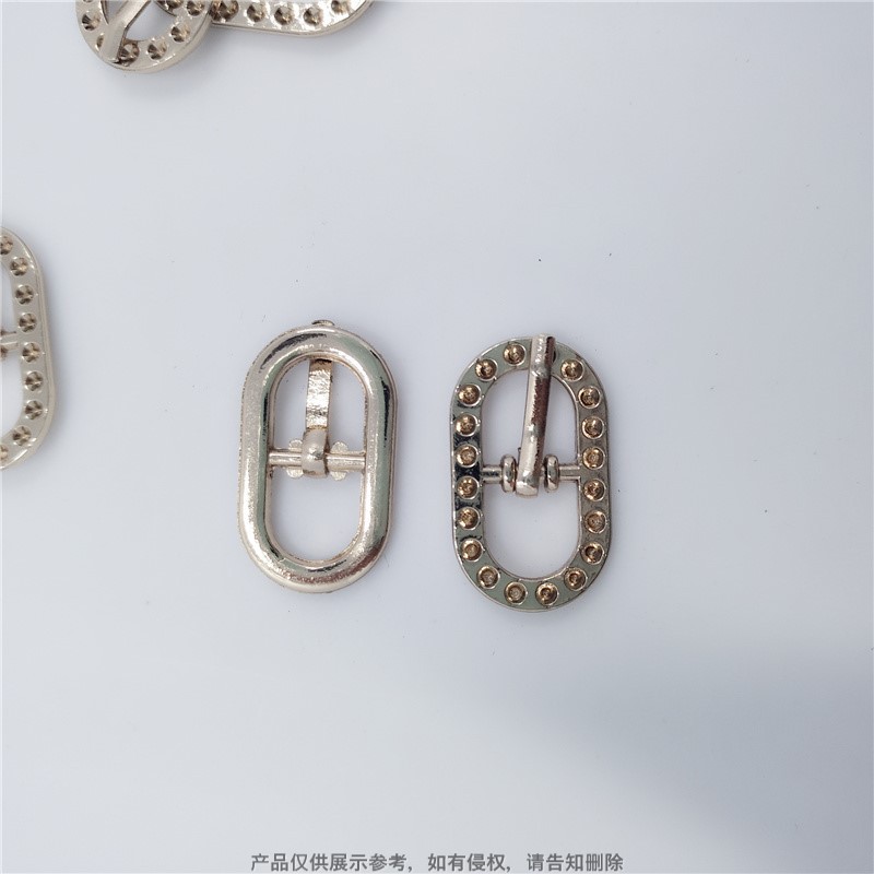 Gold Diamond-Encrusted Pin Buckle for Women's Sandals, Thin Belt, Small Square Buckle, Shoe Bag, Shoulder Bag Accessories