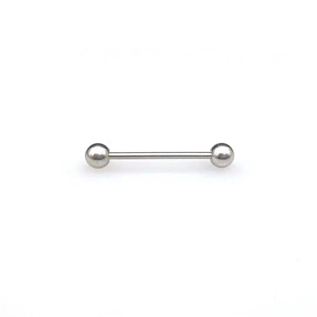 External Thread Titanium Steel Tongue Nail, Nipple Nail, Ear Bone Nail, Ear Bridge, Body Piercing Jewelry, External Tooth Straight Rod, Universal Cross-Border