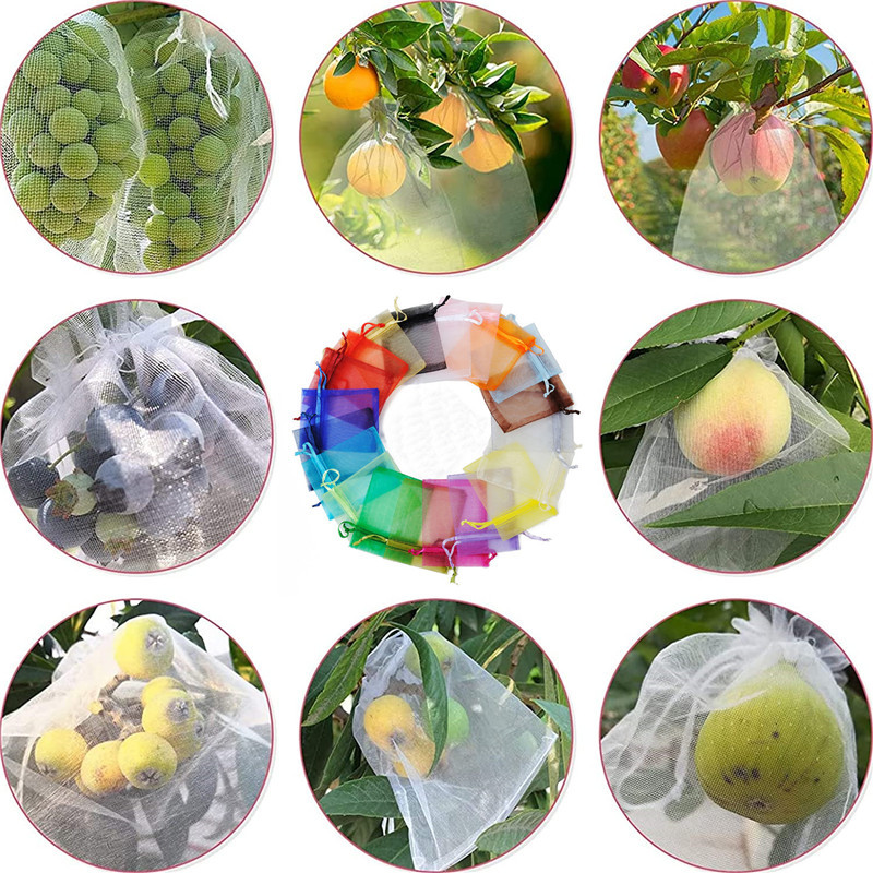 Fruit Bagging Wholesale Orchard Drawstring Grape Bagging Special Dragon Fruit Peach Fig Anti-Bird and Insect-Proof Mesh Bag