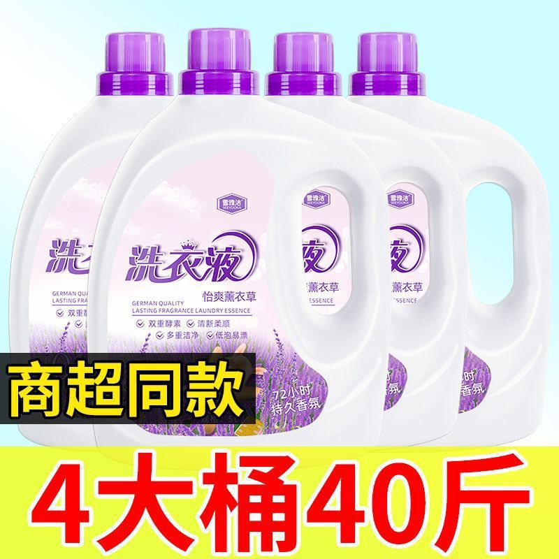 Lavender Laundry Detergent Fragrance Long-Lasting Fragrance Whole Box Batch Strong Decontamination Machine Hand Wash Thick Men's Dormitory Shrink