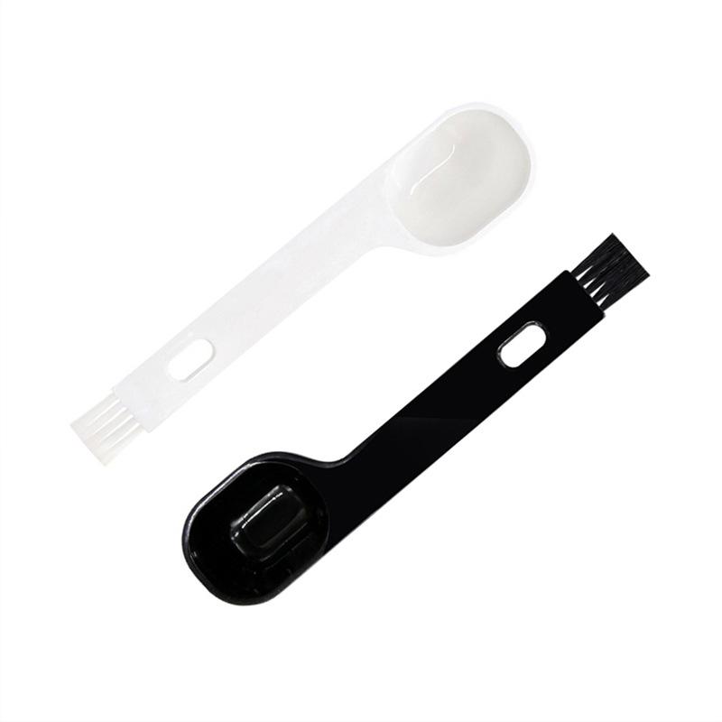 Manufacturer's In-Stock Grinder Small Brush with Spoon Cleaning Brush Plastic Powder Spoon Brush with Bristles Patented Product