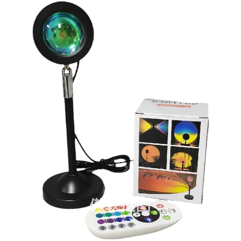 Cross-Border Rgb Mini Sunset Lamp Photo Atmosphere Lamp Live Broadcast Background Wall Photo Ins Creative Table Lamp