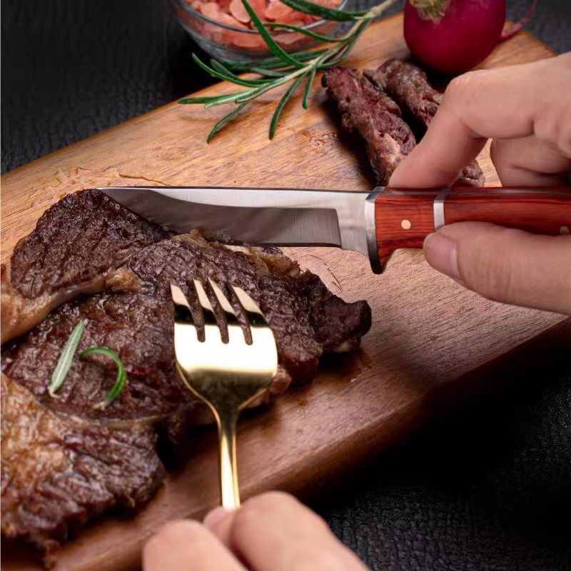Mongolian Meat Knife, Household Kitchen Fruit Knife, Barbecue Knife, Western Steak Knife, Hand-Held Meat Knife, Sheep and Cow Knife