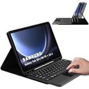 Touch Bluetooth Keyboard Suitable for Samsung Galaxy A9Plus 11inch Tablet Protective Case Black Touchpad