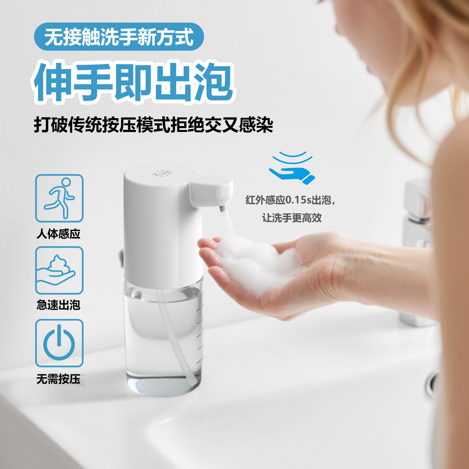 Умный инфракрасный диспенсер для мыла с USB зарядкой, автоматический сенсорный, для мытья рук