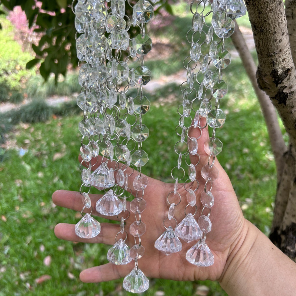 Cross-border Transparent 14mm Octagonal Bead Curtain Wedding Bead Curtain Pendant Road Acrylic Crystal Bead Chain Wedding Arrangement