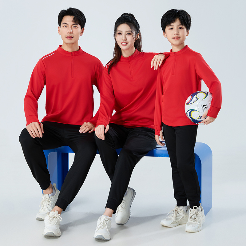 2025 New Autumn and Winter Velvet Training Suit Adult Running Quick-Drying Clothing Kidsren's Sports Competition Long-Sleeved Long Style