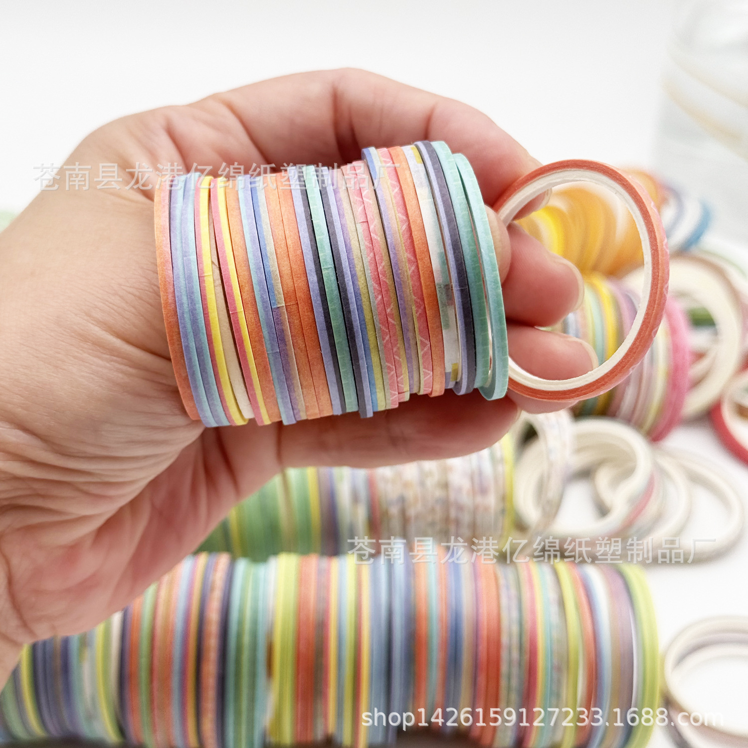 2mm Washi Tape Bleed Line Roll Pull Strip Decorative Dividing Line Diary Planner Border Line Stall Planner