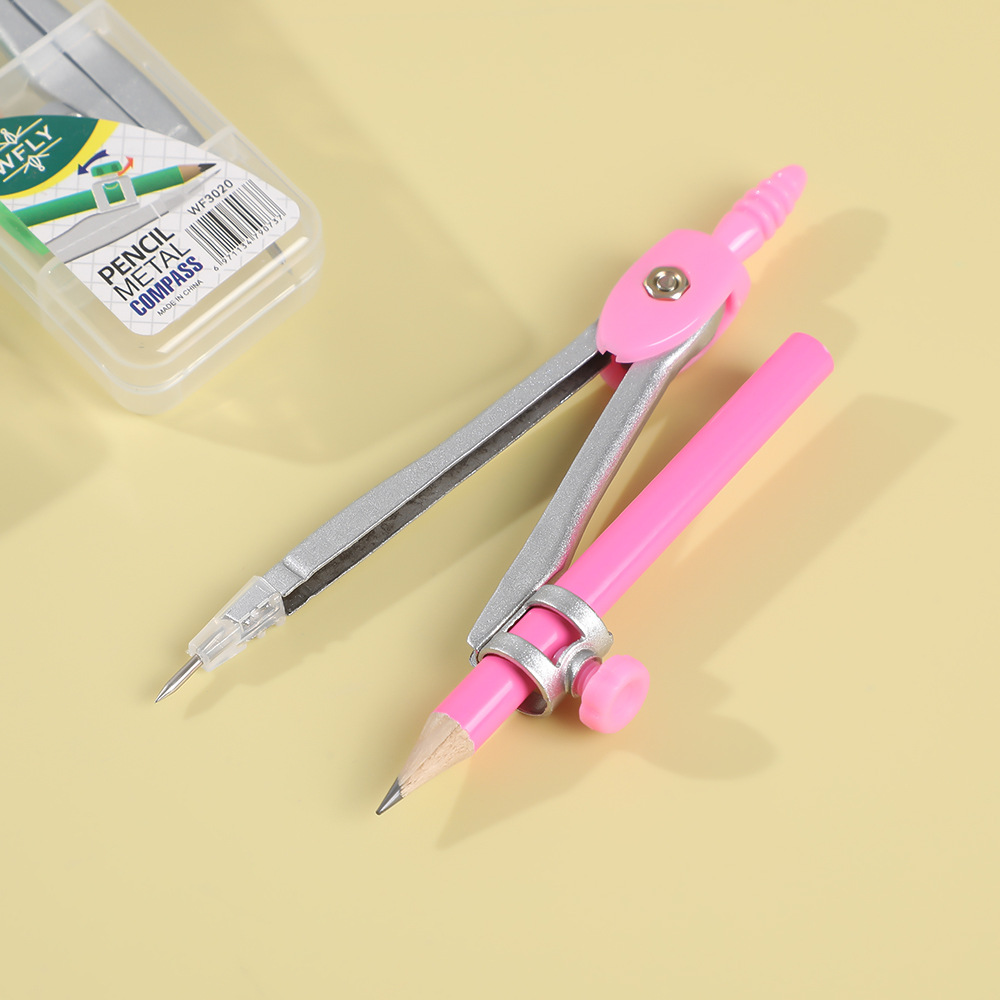 Colored Pencil Compass Primary School Student Drawing Stationery Supplies Kidsren's Exam Special Compass Drawing Tool Box