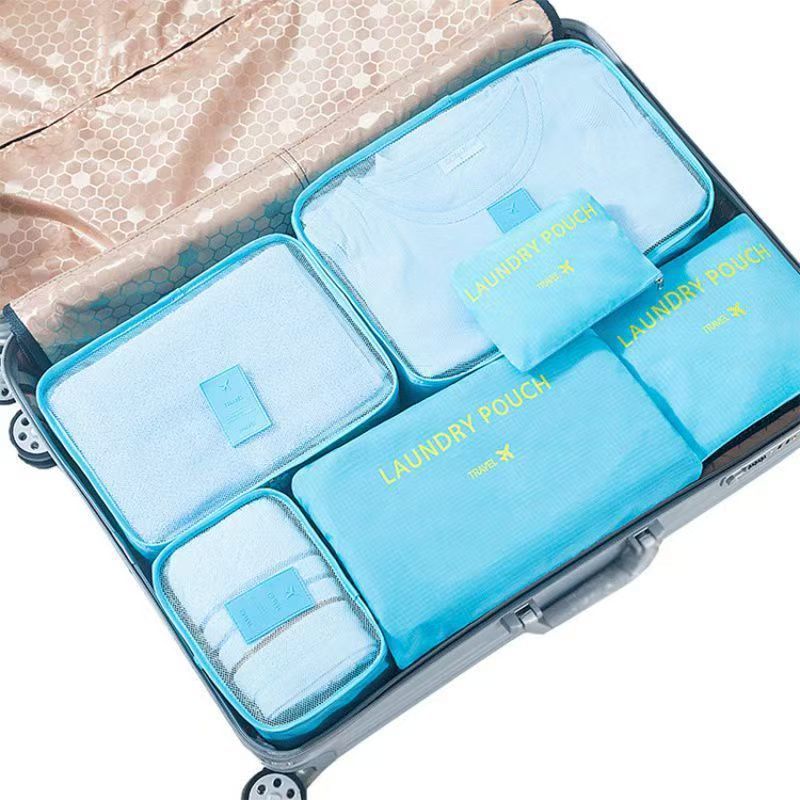 Travel Storage 6-Piece Set Oxford Cloth Cosmetics Bag Intimates Bra Organizer Cosmetics Bag Luggage Cosmetics Bag Six-Piece Set