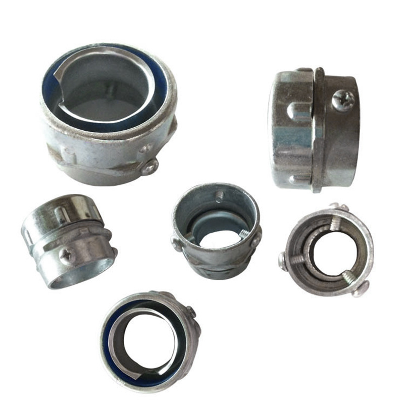 Plastic-coated hose connector with three-column clamp Spring self-fixing plastic-coated hose metal connector