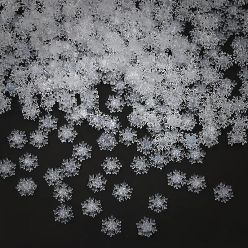 Кросс-бордерные популярные рождественские прозрачные снежинки 8мм смолы для ногтей, ювелирные изделия, блестящие алмазы, белые снежинки, DIY носимые ногти