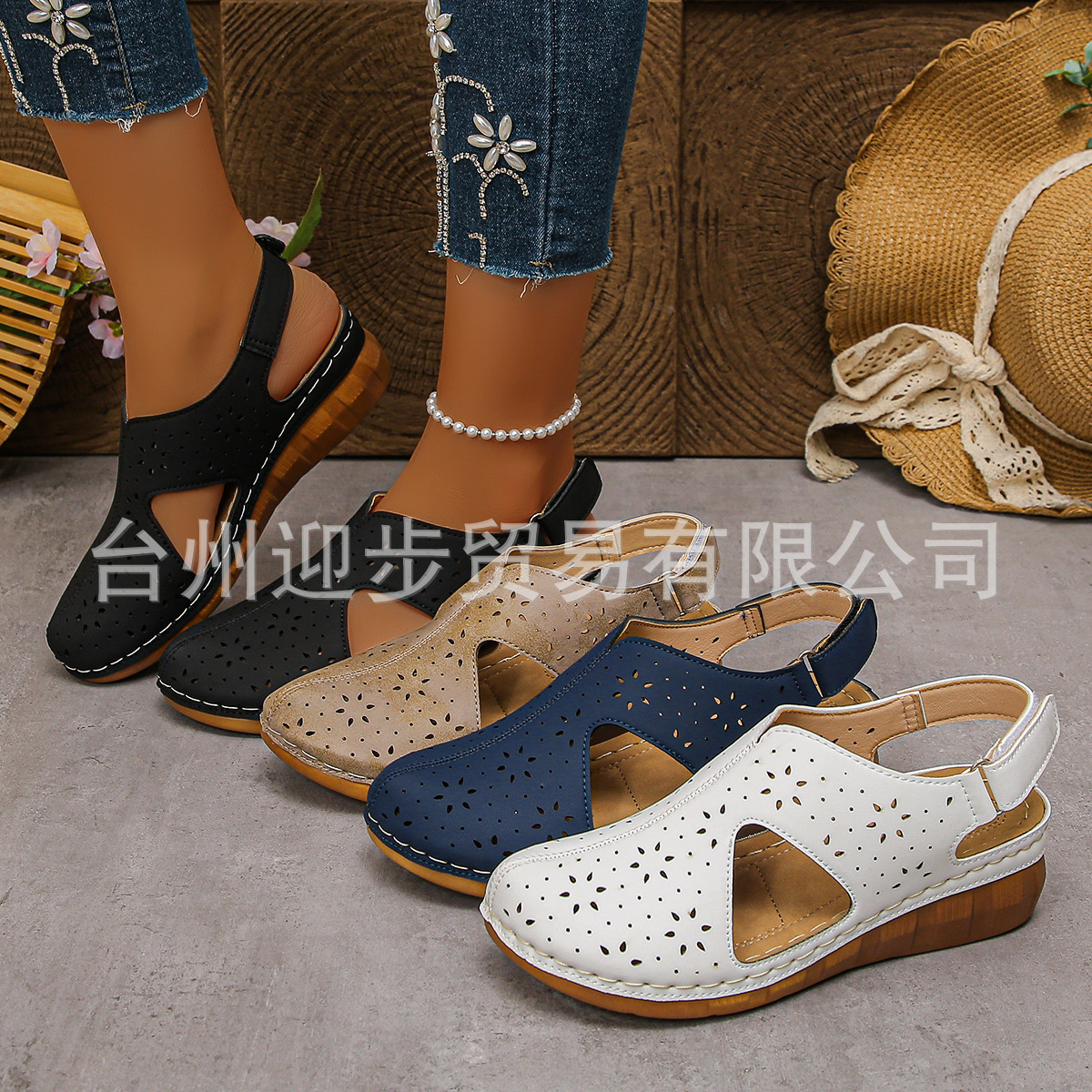 Кросс-бодерные сандалии 2025 года, новые с вырезами, дышащие сандалии с клиновидным каблуком