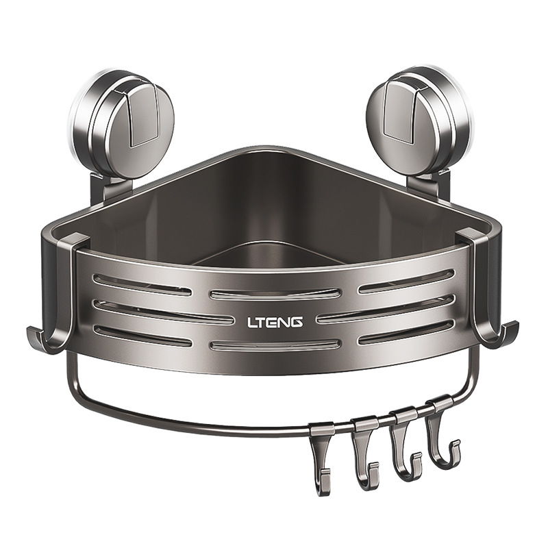 Bathroom Suction Cup Triangle Basket Storage Rack Bathroom Sink Corner Punch-Free Wall-Mounted Toilet Storage Rack