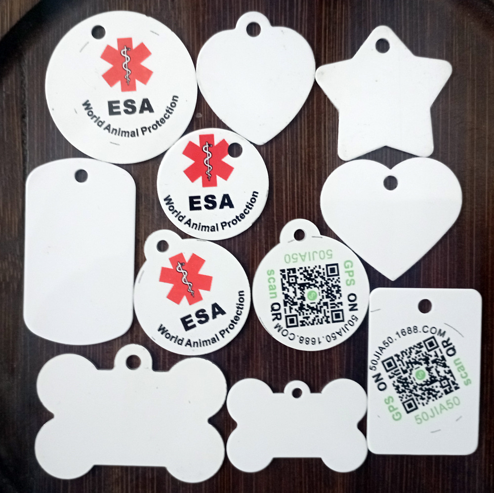 Белая пустая двусторонняя термотрансферная бирка военный тег 1мм толстый алюминиевый тег белая двусторонняя термотрансферная собачья бирка