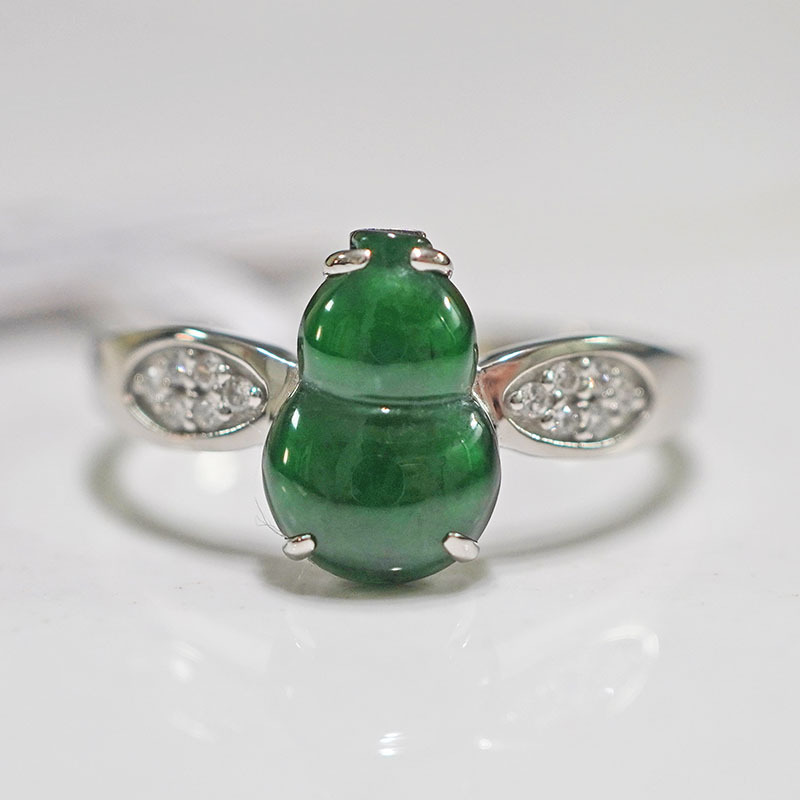 Pt950 Platinum Cultured Diamond Ring Female Gourd Niche