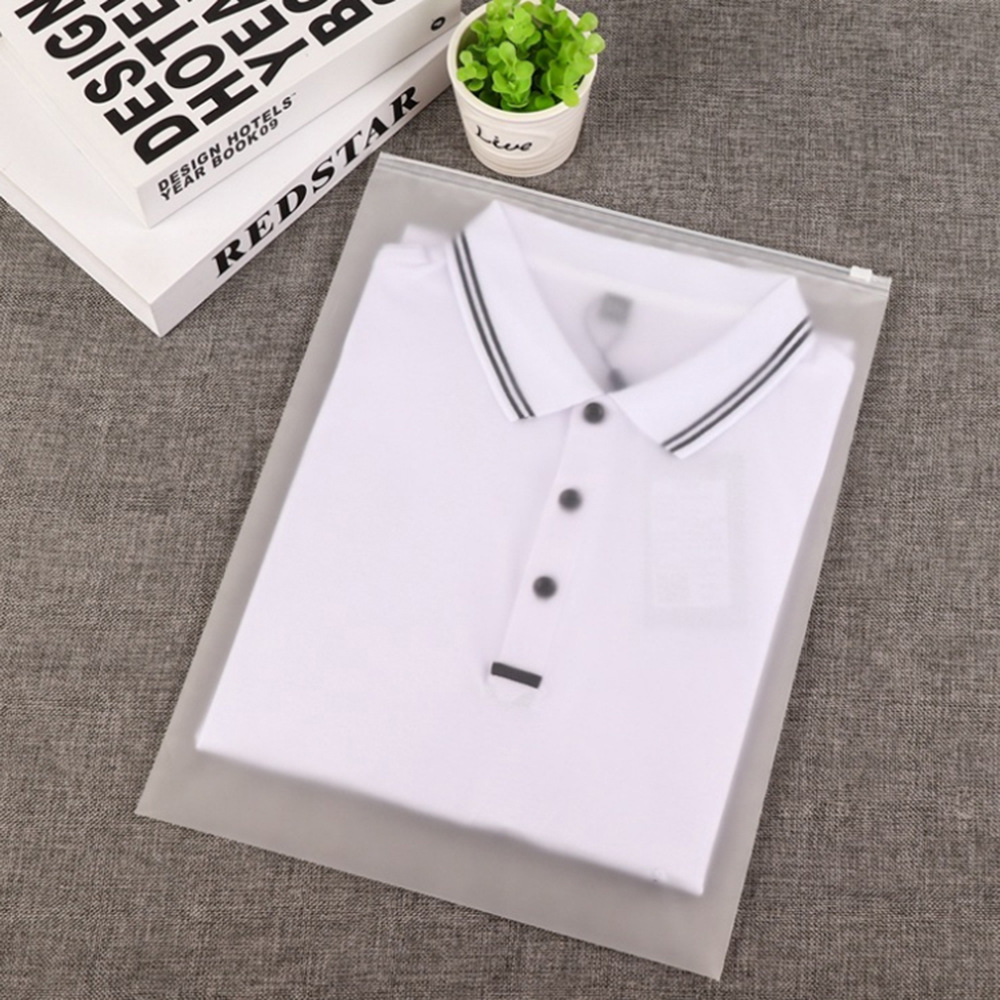 eva frosted zipper bag cpe transparent garment zipper bag bra underwear bone strip self-sealing packaging bag printable