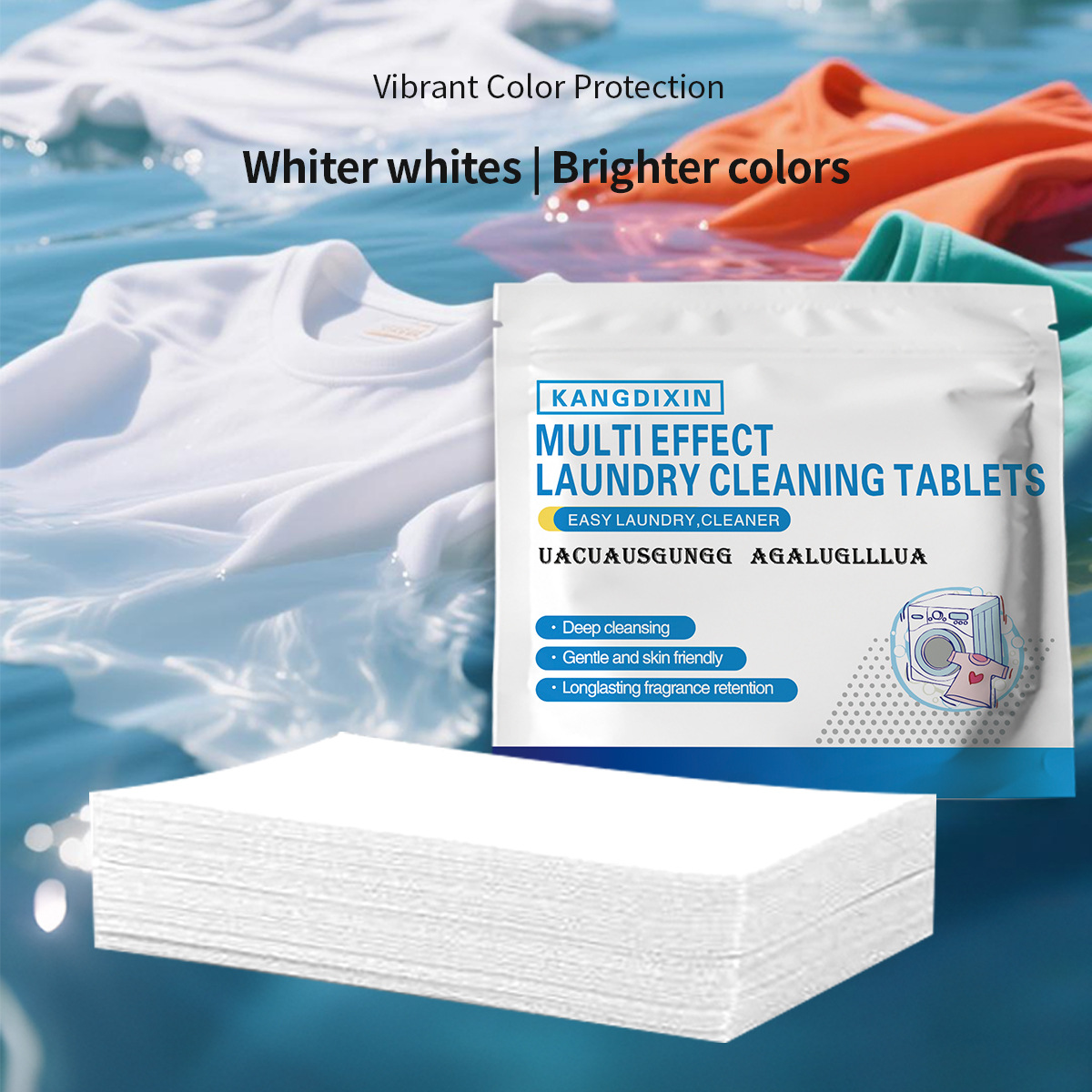 Cross-Border Tiktok Laundry Detergent Sheets Cleaning Laundry Tablets Laundry Paper Stain Removal Laundry Tablets Portable Laundry Tablets Cleaning Tablets