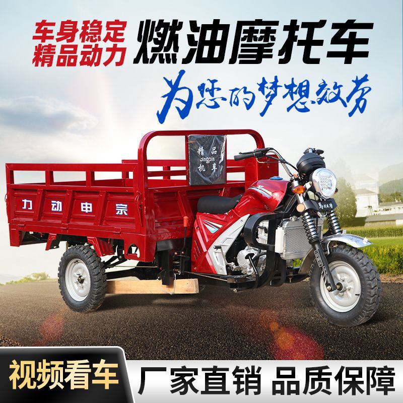 Three-Wheeled Gasoline Motorcycle Agricultural Heavy-Duty Three-Wheeled Motorcycle Zongshen Power Dump Truck Fuel Vehicle