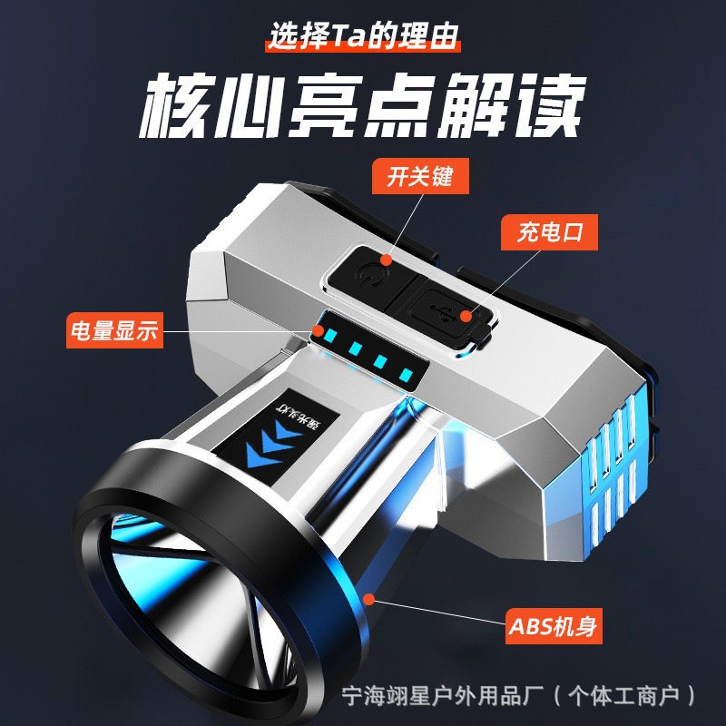 Douyin's Popular Led Bright Headlight USB Rechargeable Multi-Functional Outdoor Night Running Light Small and Portable Fishing Headband Light