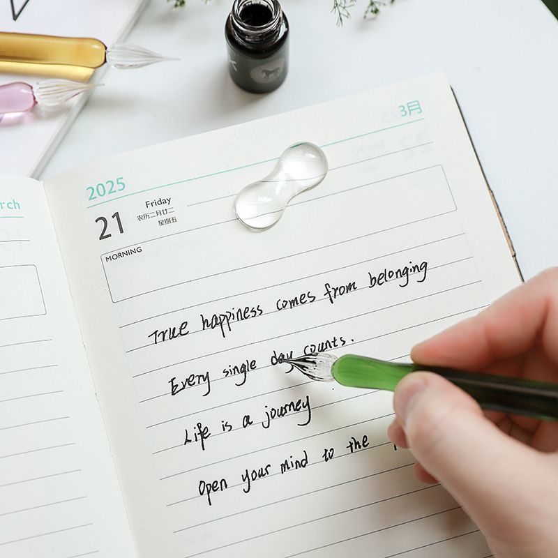 New Colorfuled Glass Dip Pen Glass Pen Single Pack Business Gift Pen Student Pen