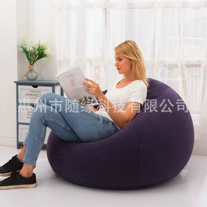 New Inflatable Sofa Single Lazy Sofa Chair Foldable Outdoor Casual Bean Bag Thick Sofa Bed Cross Border in stock