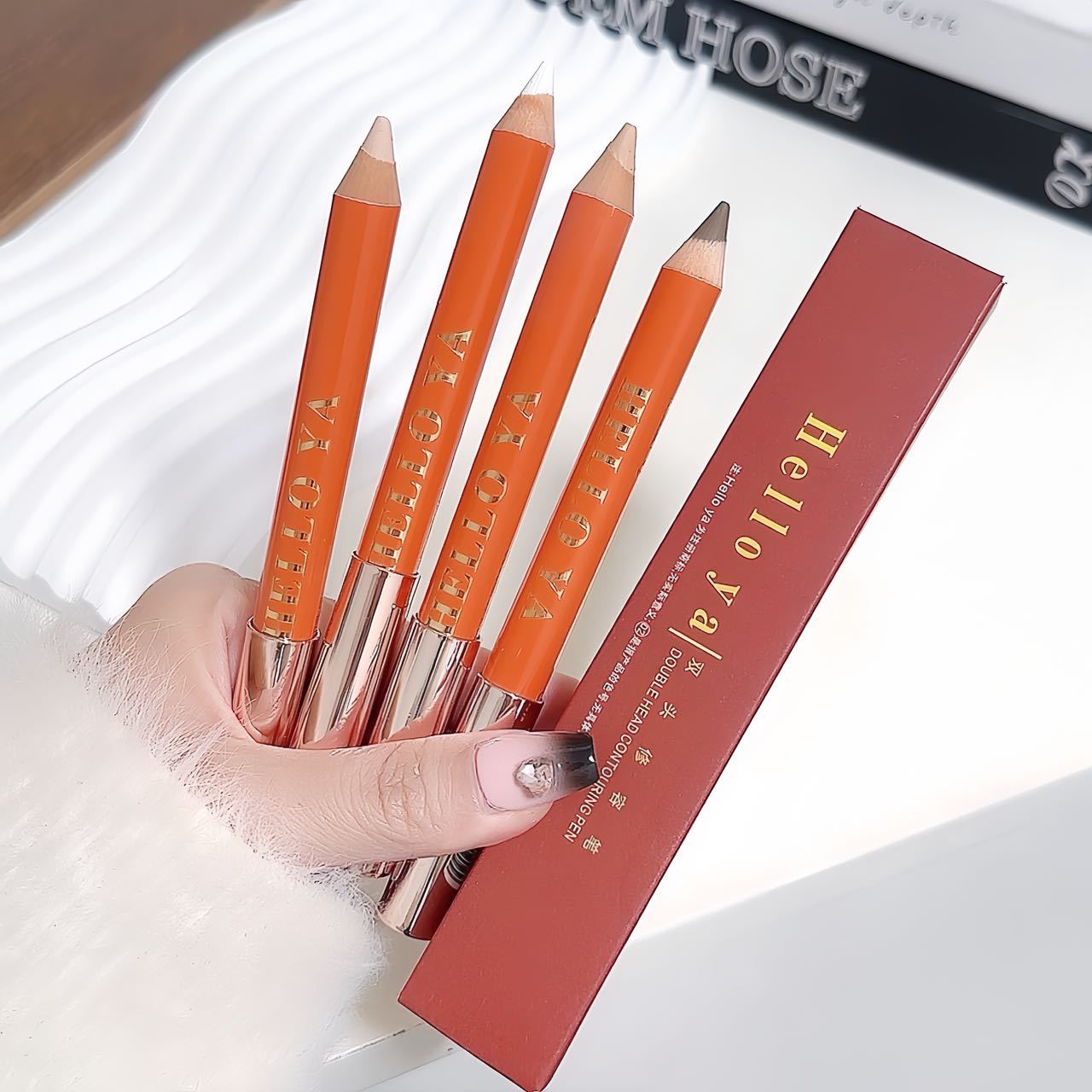 Hello Ya Double-Ended Contouring Pen Facial Highlight Matte Brightening Modification Outline Shadow Natural Stereo Nose Silhouette