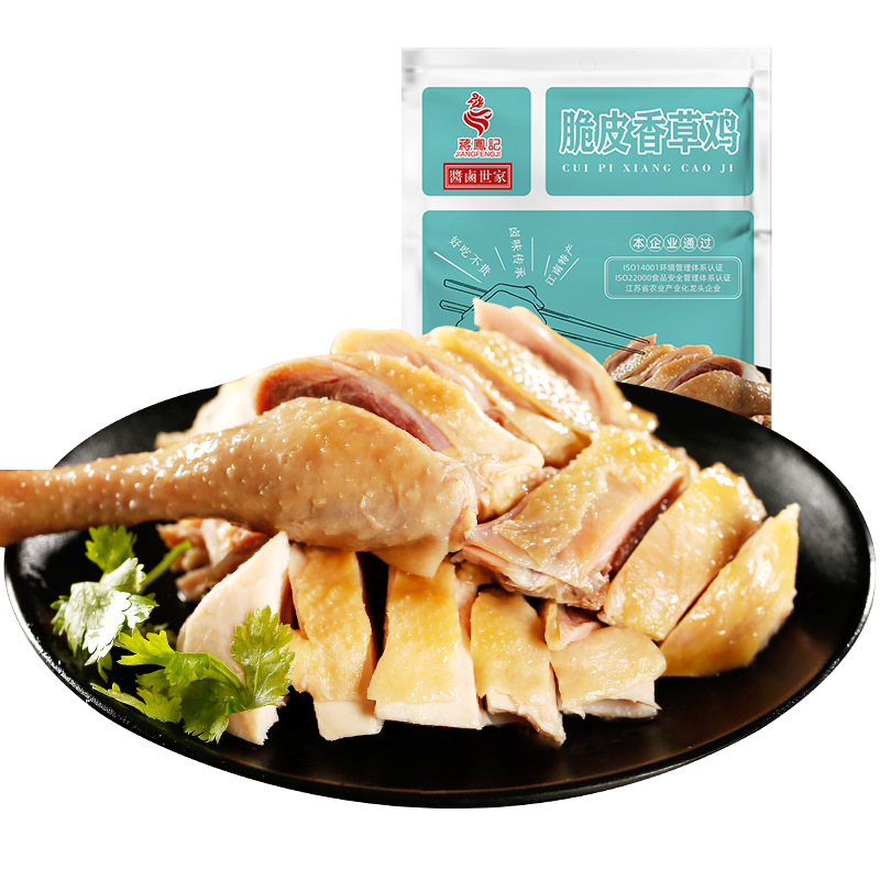 Jiang Fengji Crispy Vanilla Chicken Vacuum Ready-To-Eat Chicken Snacks White-Cut Chicken Braised Wholesale Salt-Baked Chicken Cooked Food 300g