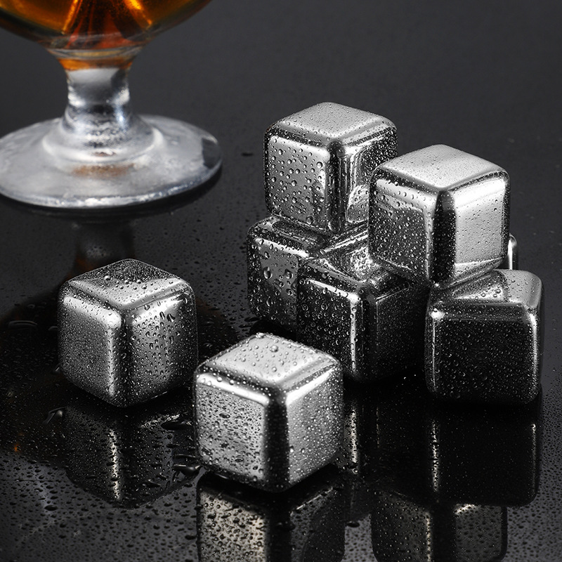 Bar whiskey cocktail metal quick-frozen ice particles with clip boxed 304/316 stainless steel iced Ice Cube